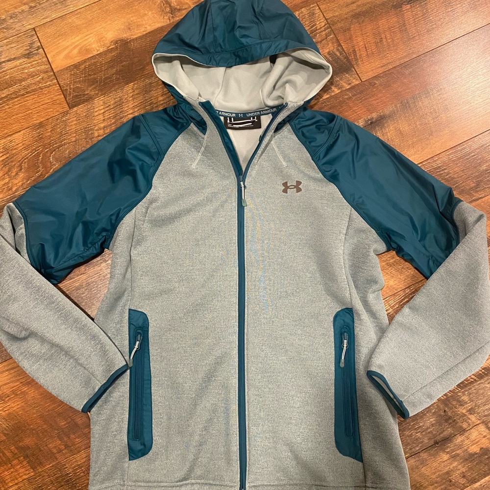 NWOT Under Armour men’s Teal Zip-Up Hoodie swacket size medium